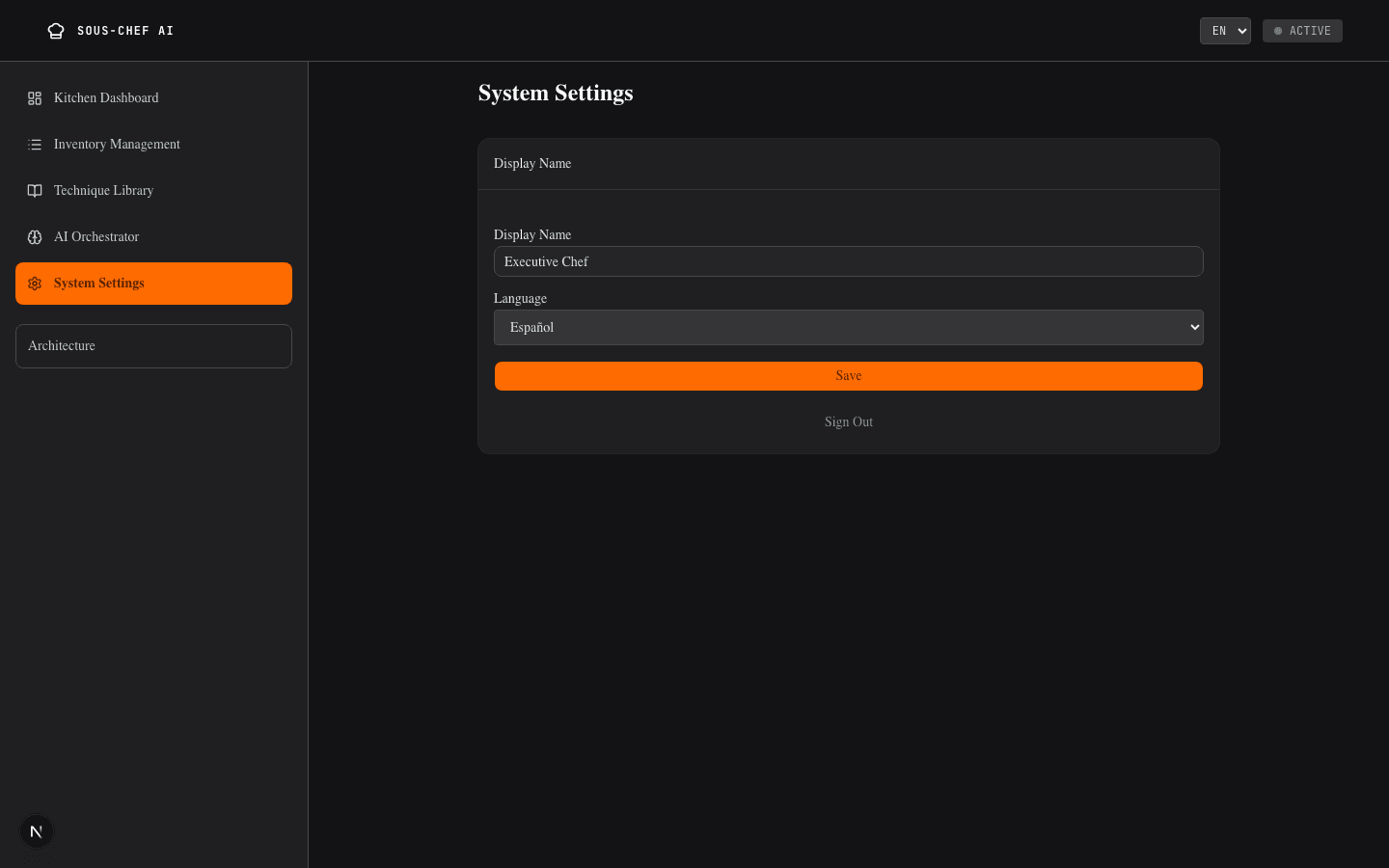 System settings